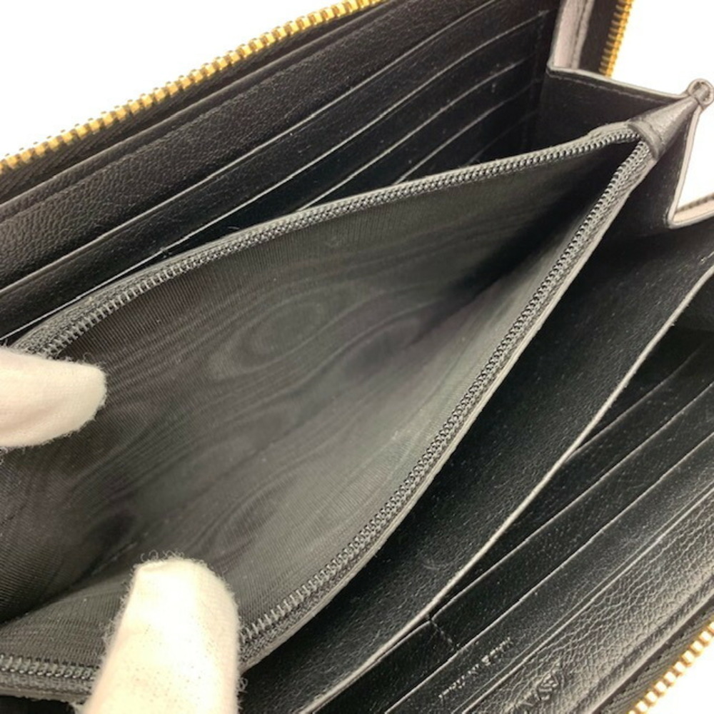 SAINT LAURENT PARIS YSL Logo Round Zip Long Wallet Black Leather - Picture 5 of 8